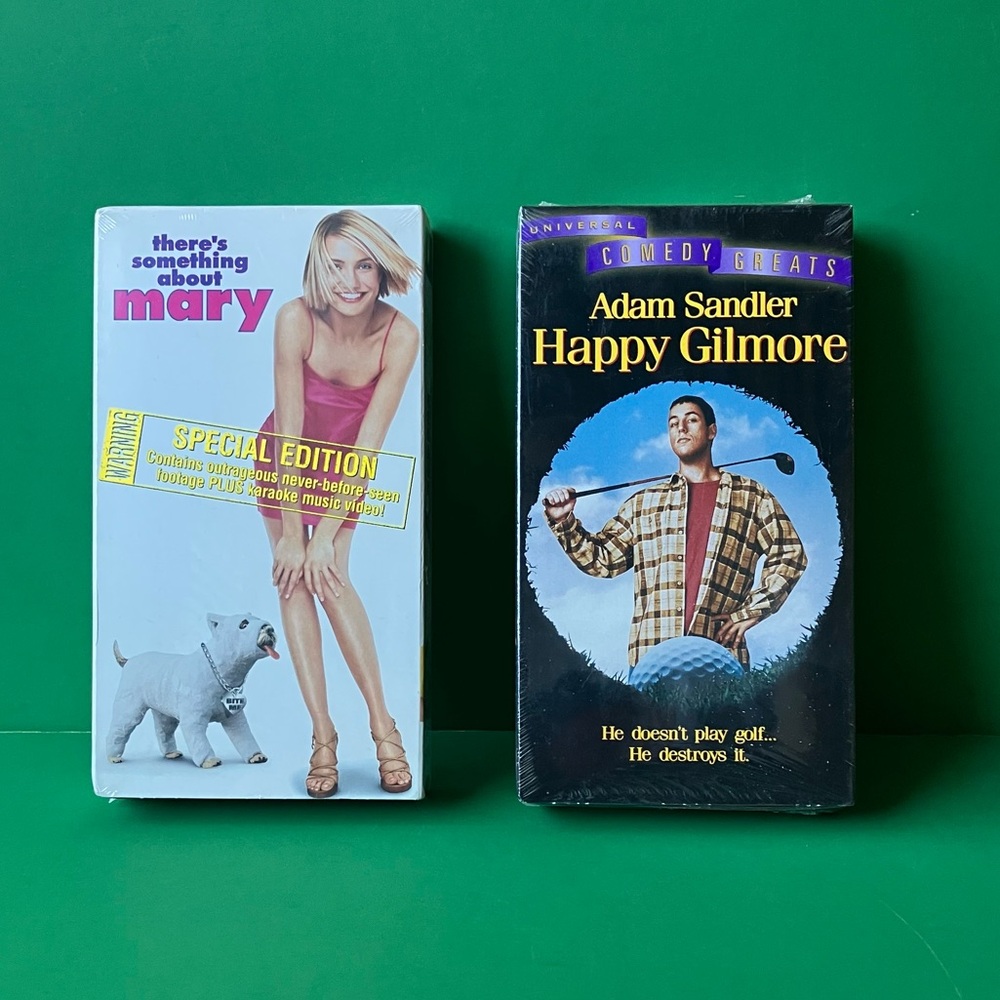 Factory Sealed 90s Comedy VHS Lot, Theres Something About Marry & Happy Gilmore